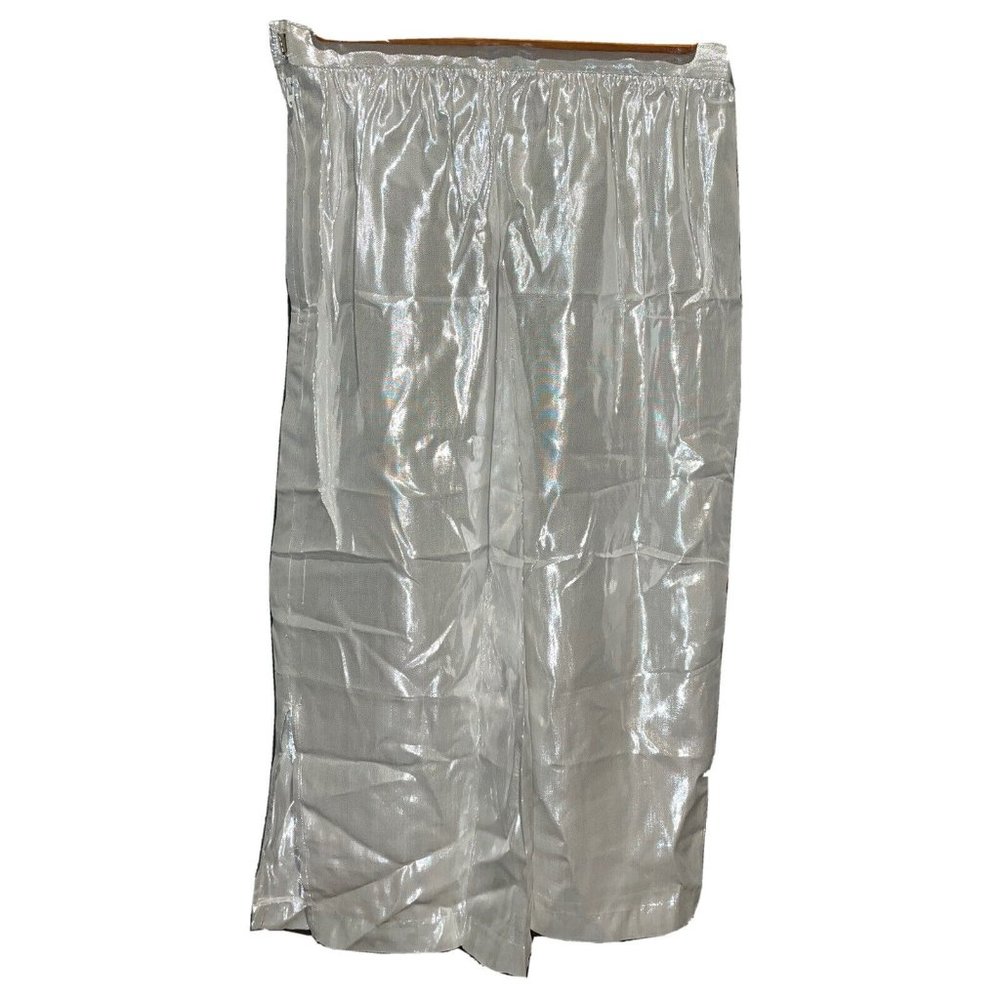 St. Martin Vintage 80s 1985 Silver Metallic Shiny Slit Skirt Sz 8 New With Tag